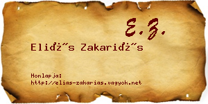 Eliás Zakariás névjegykártya